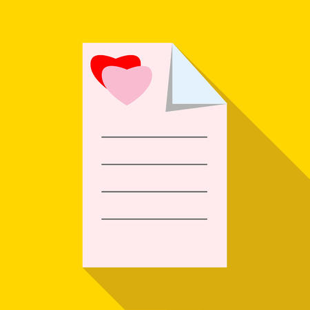 Wedding invitation icon in flat style with long shadow. Card symbolのイラスト素材