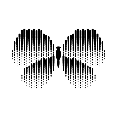 Abstract butterfly icon in simple style isolated on white background. Insect symbolのイラスト素材