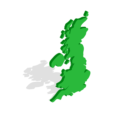 Map of Great Britain icon in isometric 3d style isolated on white background. Country symbolのイラスト素材
