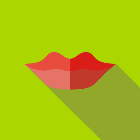 Lips icon in flat style with long shadow. Kiss symbolのイラスト素材