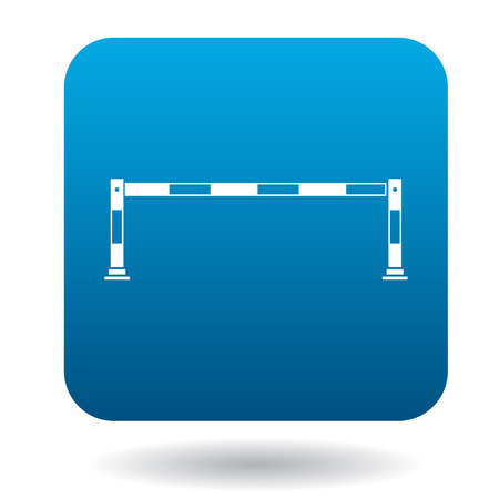 Car barrier icon in simple style in blue square. Transport and service symbolのイラスト素材