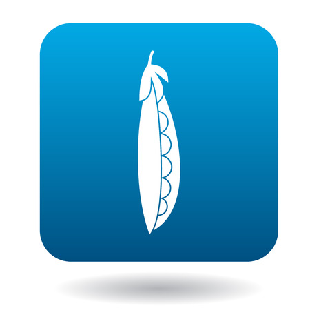 Pod of green peas icon in flat style on a white backgroundのイラスト素材