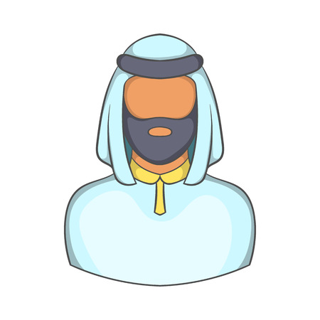 Male arab icon in cartoon style isolated on white background. People symbolのイラスト素材