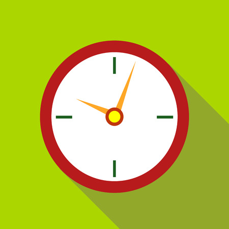 Wall clock icon in flat style with long shadow. Time symbolのイラスト素材