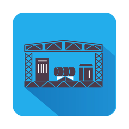 Warehouse storage equipment icon in flat style with long shadow. Store symbolのイラスト素材