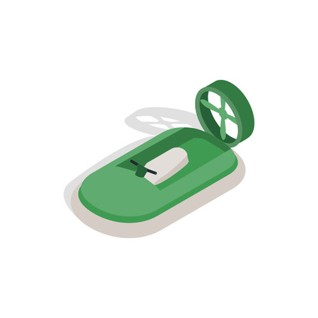 Motor boat icon in isometric 3d style isolated on white background. Maritime transport symbolのイラスト素材