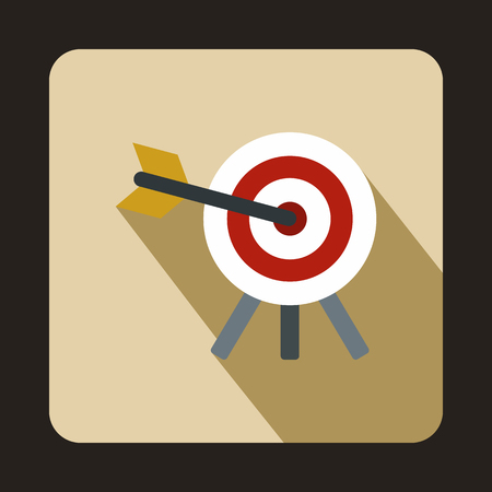 Target icon in flat style on a beige backgroundのイラスト素材
