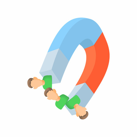 Finding employees concept icon in cartoon style isolated on white background. Searching symbolのイラスト素材