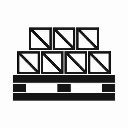 Boxes goods icon in simple style isolated on white background. Warehousing symbolのイラスト素材