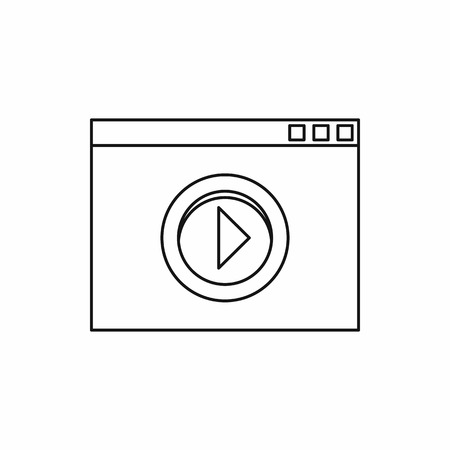 Video movie media player icon in outline style on a white backgroundのイラスト素材