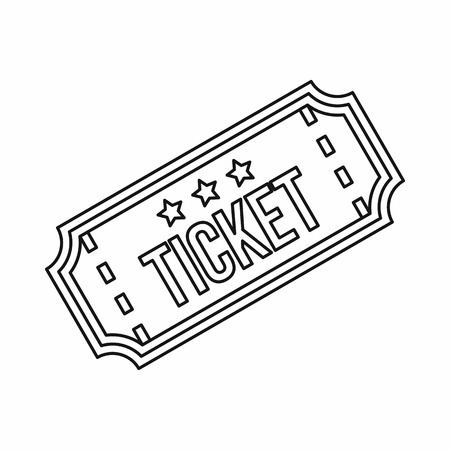 Ticket icon in outline style on a white backgroundのイラスト素材
