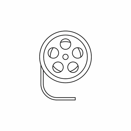 Film reel icon in outline style icon in outline style on a white backgroundのイラスト素材