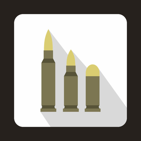 Different caliber bullets icon in flat style with long shadowのイラスト素材