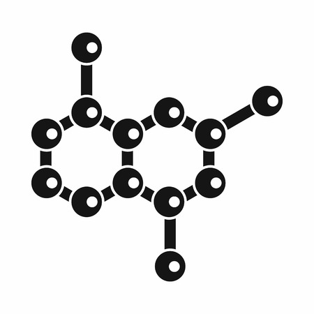 Molecule icon in simple style isolated on white background. Science symbolのイラスト素材