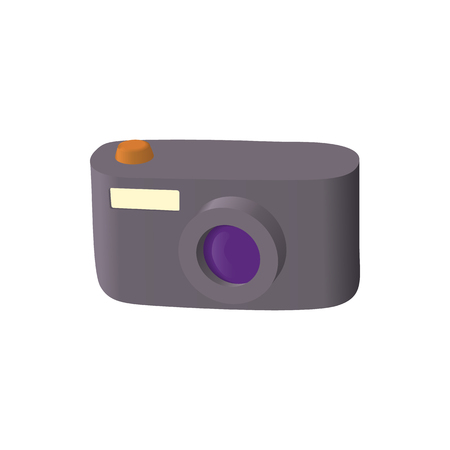 Camera icon in cartoon style isolated on white background. Shooting symbolのイラスト素材