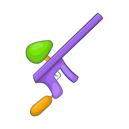 Paintball gun icon in cartoon style on a white backgroundのイラスト素材