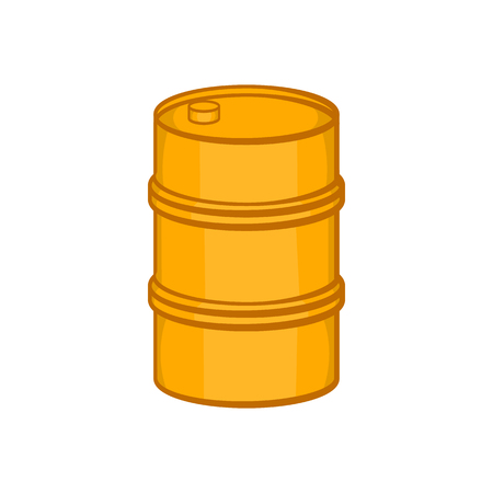 Orange barrel icon in cartoon style on a white backgroundのイラスト素材