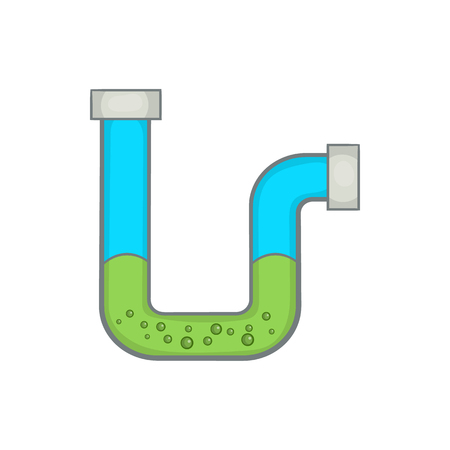 Clog in the pipe icon in cartoon style on a white backgroundのイラスト素材