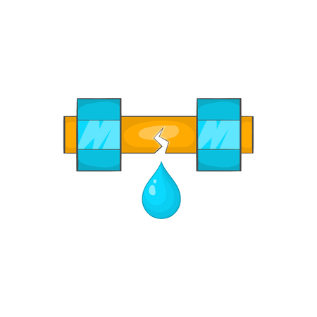 Dripping water pipe icon in cartoon style on a white backgroundのイラスト素材