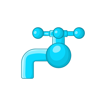 Water tap with knob icon in cartoon style on a white backgroundのイラスト素材