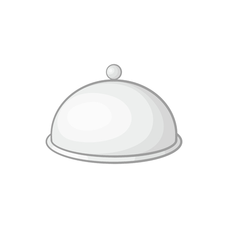 Restaurant cloche icon in cartoon style on a white backgroundのイラスト素材