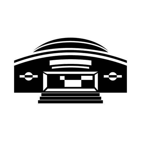 Round building icon in simple style on a white backgroundのイラスト素材