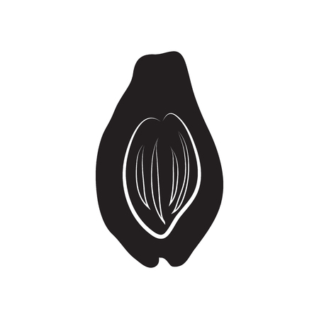 Avocado icon in simple style on a white backgroundのイラスト素材