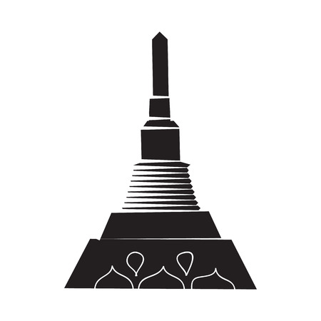 Golden Mount and Wat Saket,Thailand icon in simple style on a white backgroundのイラスト素材