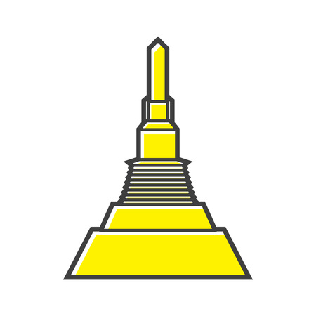 Golden Mount,Thailand icon in flat style on a white backgroundのイラスト素材