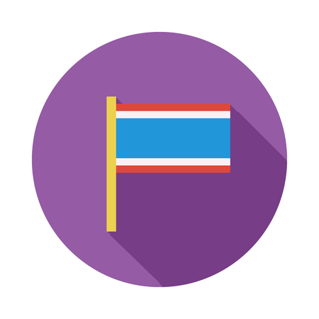 Flag of Thailand icon in flat style on a white backgroundのイラスト素材