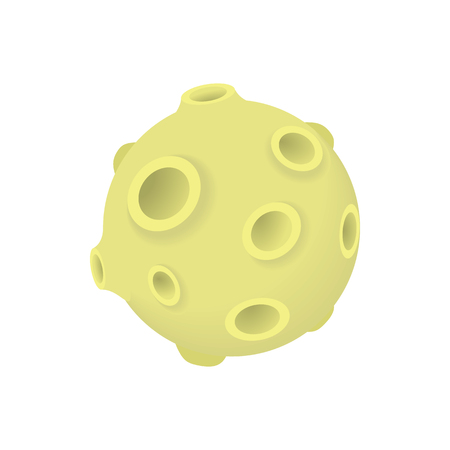 Moon icon in cartoon style on a white backgroundのイラスト素材