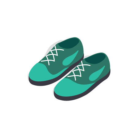 Turquoise shoes with laces icon in isometric 3d style on a white backgroundのイラスト素材