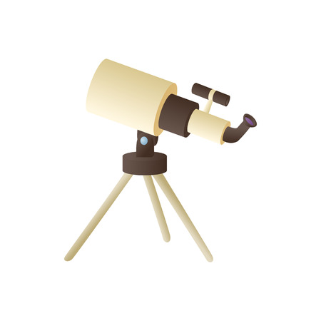 Telescope icon in cartoon style on a white backgroundのイラスト素材