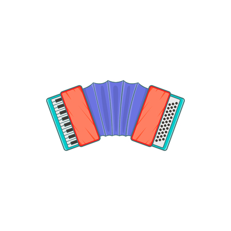 Accordion icon in cartoon style isolated on white background. Musical instrument symbolのイラスト素材