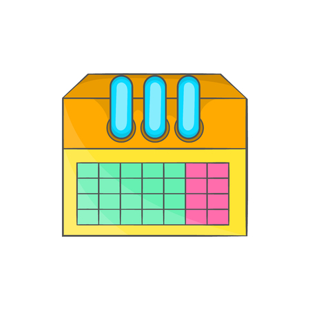 Calendar icon in cartoon style isolated on white background. Date symbolのイラスト素材