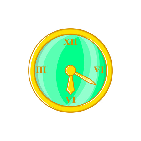 Wall clock icon in cartoon style isolated on white background. Time symbolのイラスト素材
