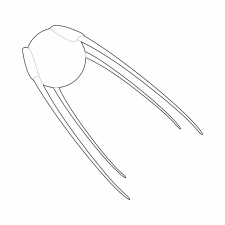 Artificial Earth satellite icon in outline style on a white backgroundのイラスト素材