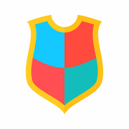 Shield for war icon in flat style isolated on white background. Protection symbolのイラスト素材
