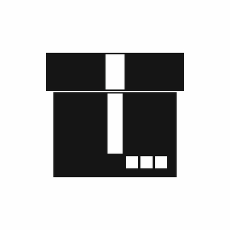 Box icon in simple style isolated on white background. Packaging symbolのイラスト素材