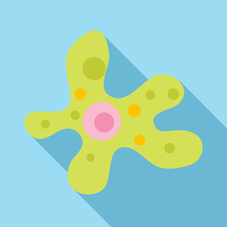 Bacteria or virus icon in flat style on a light blue backgroundのイラスト素材