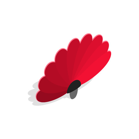 Red fan icon in isometric 3d style on a white backgroundのイラスト素材