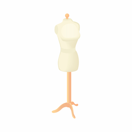 Sewing mannequin icon in cartoon style isolated on white background. Trying on clothes symbolのイラスト素材