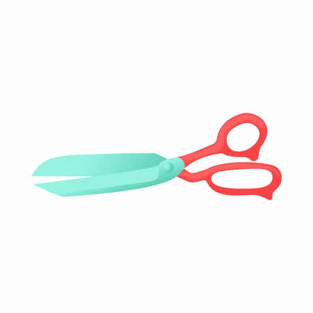Scissors icon in cartoon style isolated on white background. Working tool symbolのイラスト素材