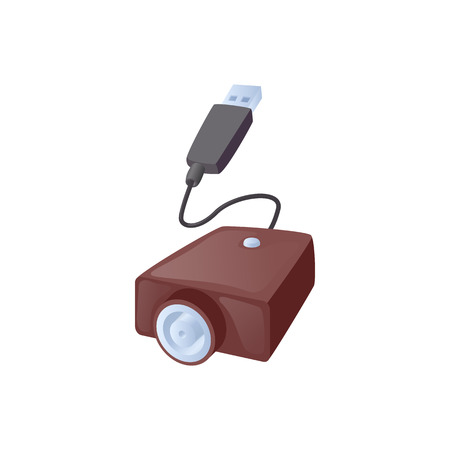 Electronic cigarette USB cable charge icon in cartoon style on a white backgroundのイラスト素材
