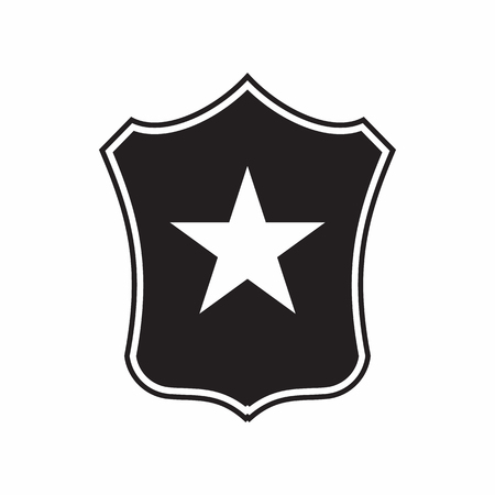 Shield with star icon in simple style isolated on white background. War symbolのイラスト素材