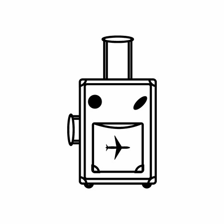 Luggage icon in outline style isolated on white background. Travel symbolのイラスト素材