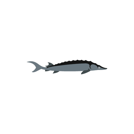 Mackerel icon in flat style on a white backgroundのイラスト素材