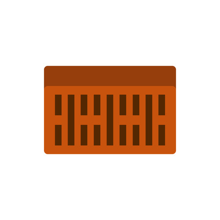 Brick icon in flat style isolated on white background. Building material symbolのイラスト素材