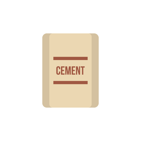 Pouch of cement icon in flat style isolated on white background. Building material symbolのイラスト素材