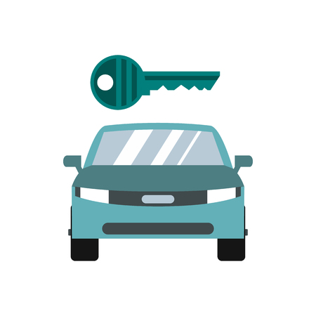 Car key icon in flat style isolated on white backgroundのイラスト素材